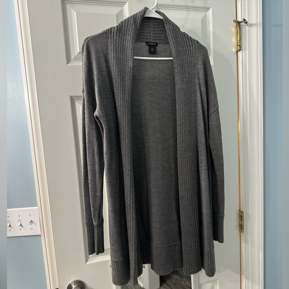 Ann Taylor Charcoal Gray Long Open Cardigan - Picture 1 of 4